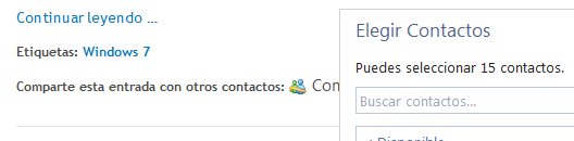 Compartir con contactos de Messenger